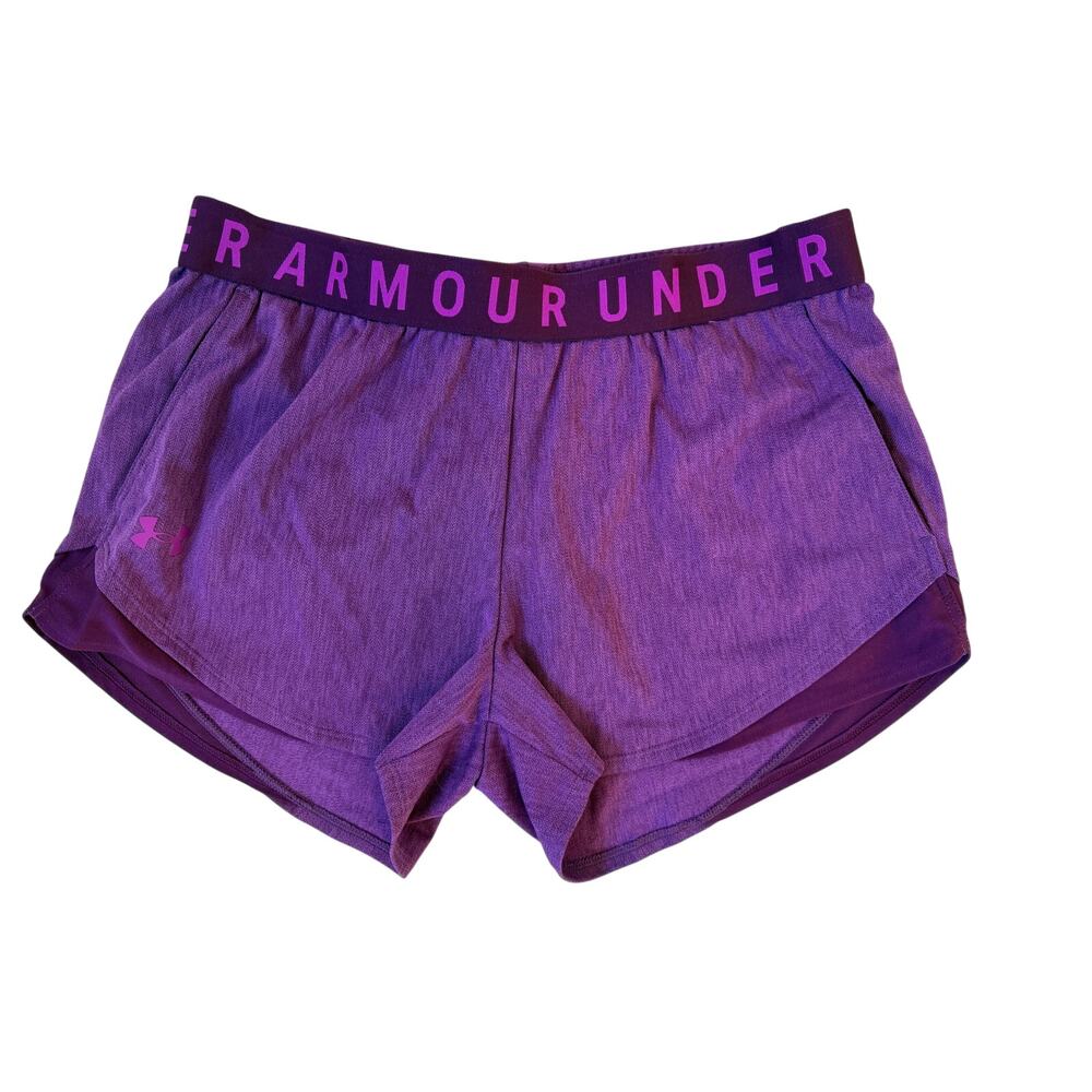 Under Armour Play Up 3.0 Twist Shorts Bright  Heathered Purple Women's M EUC